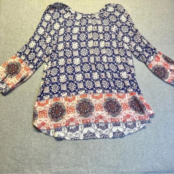 Beach Lunch Lounge Women’s Tunic Boho Ultralight Multi Blue Red size 2X - Picture 8 of 9